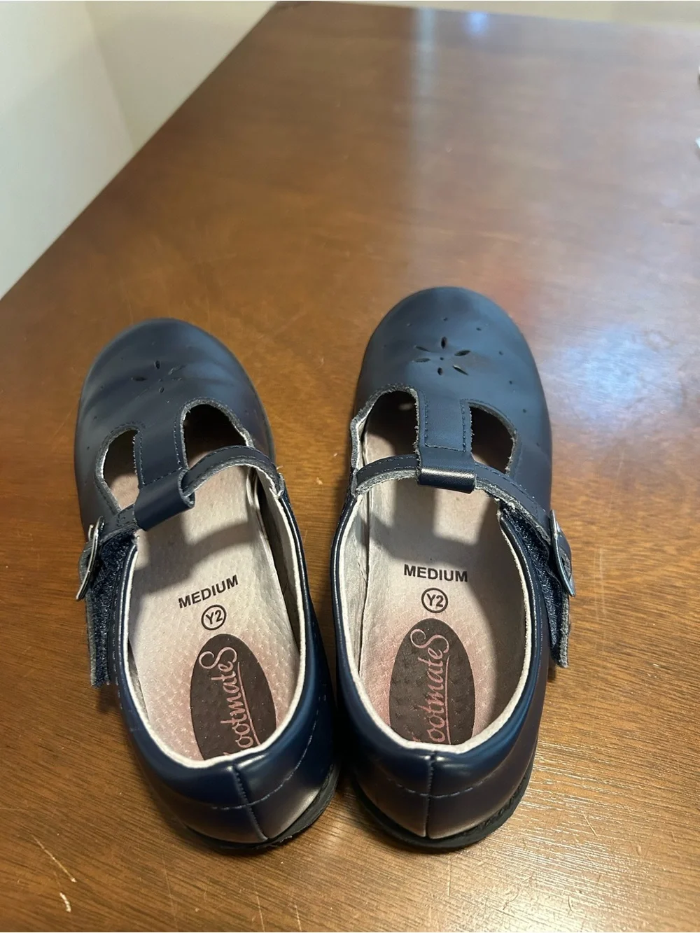 Footmates BTS Sherry Navy Blue Leather Mary Jane Shoe Girls Size 2 Classic Prep